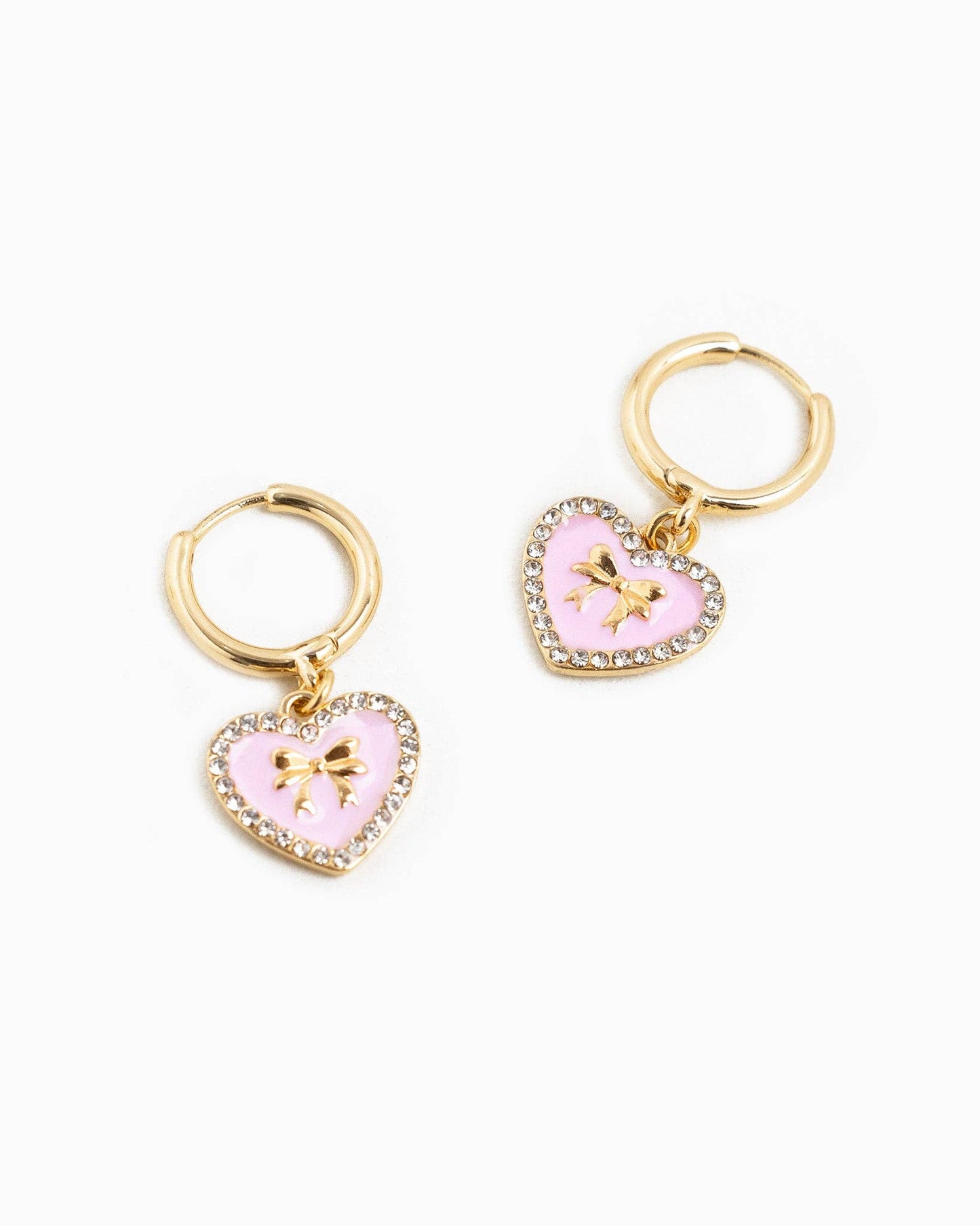 Heart Drop Hoop Earrings