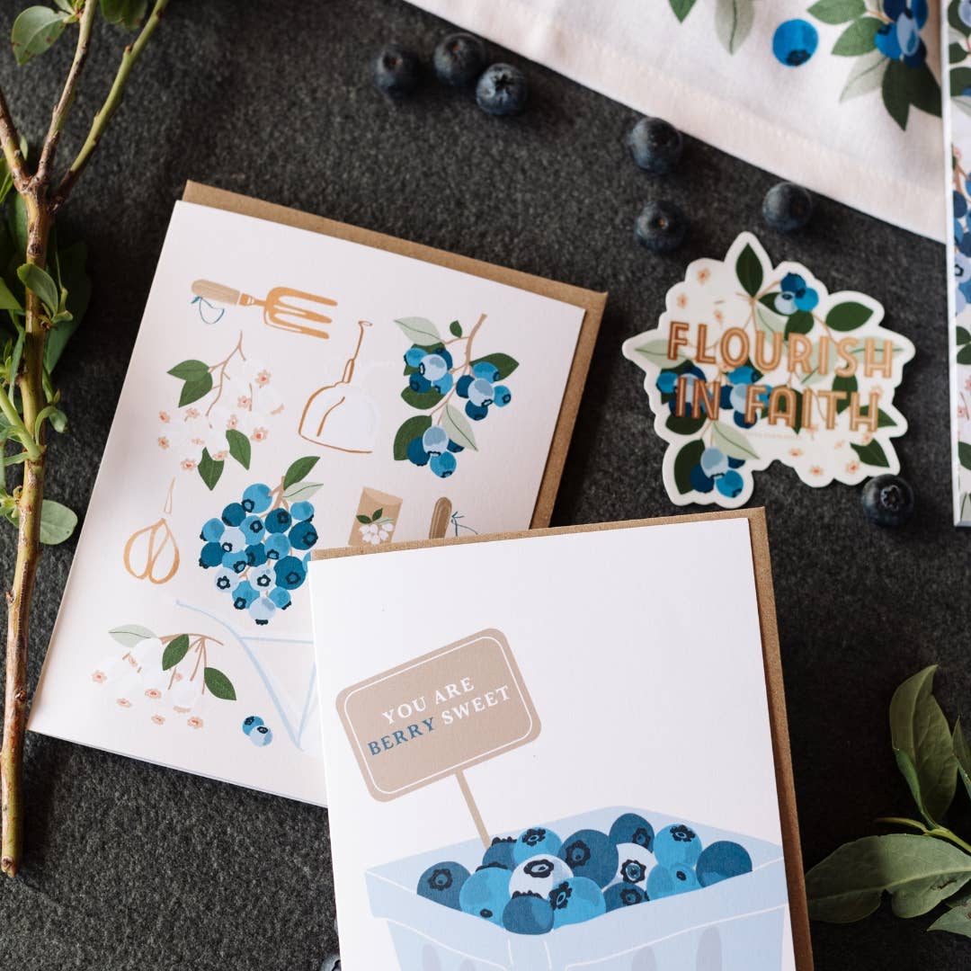 Flourish in Faith Blueberry Decal sticker