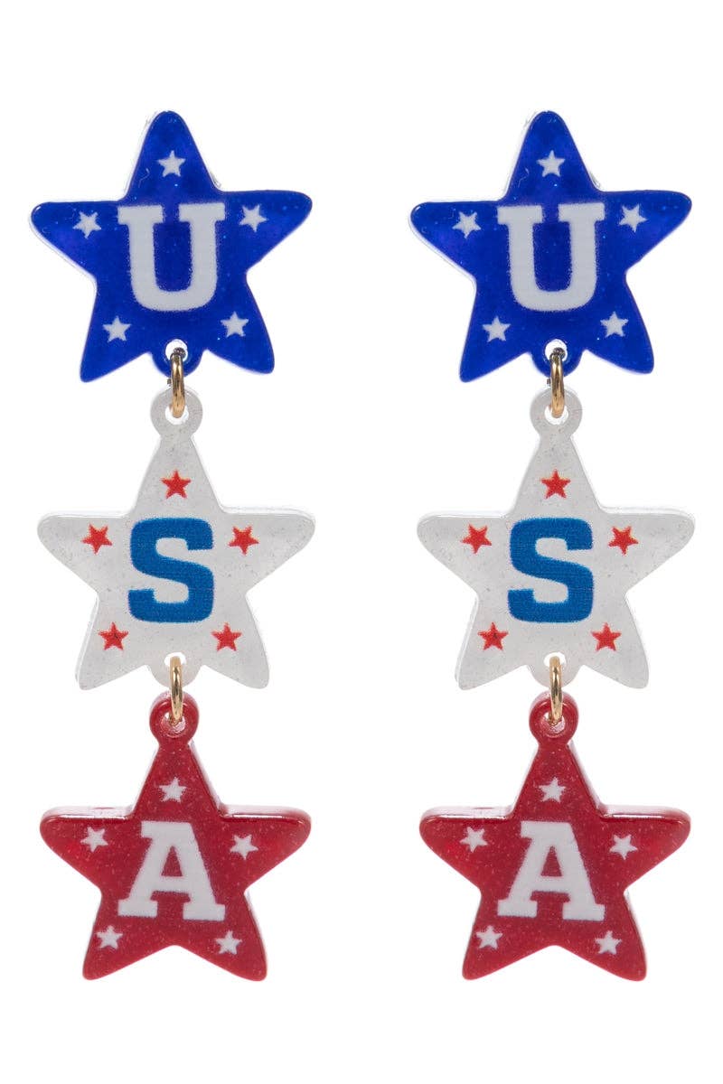 USA Star Earrings