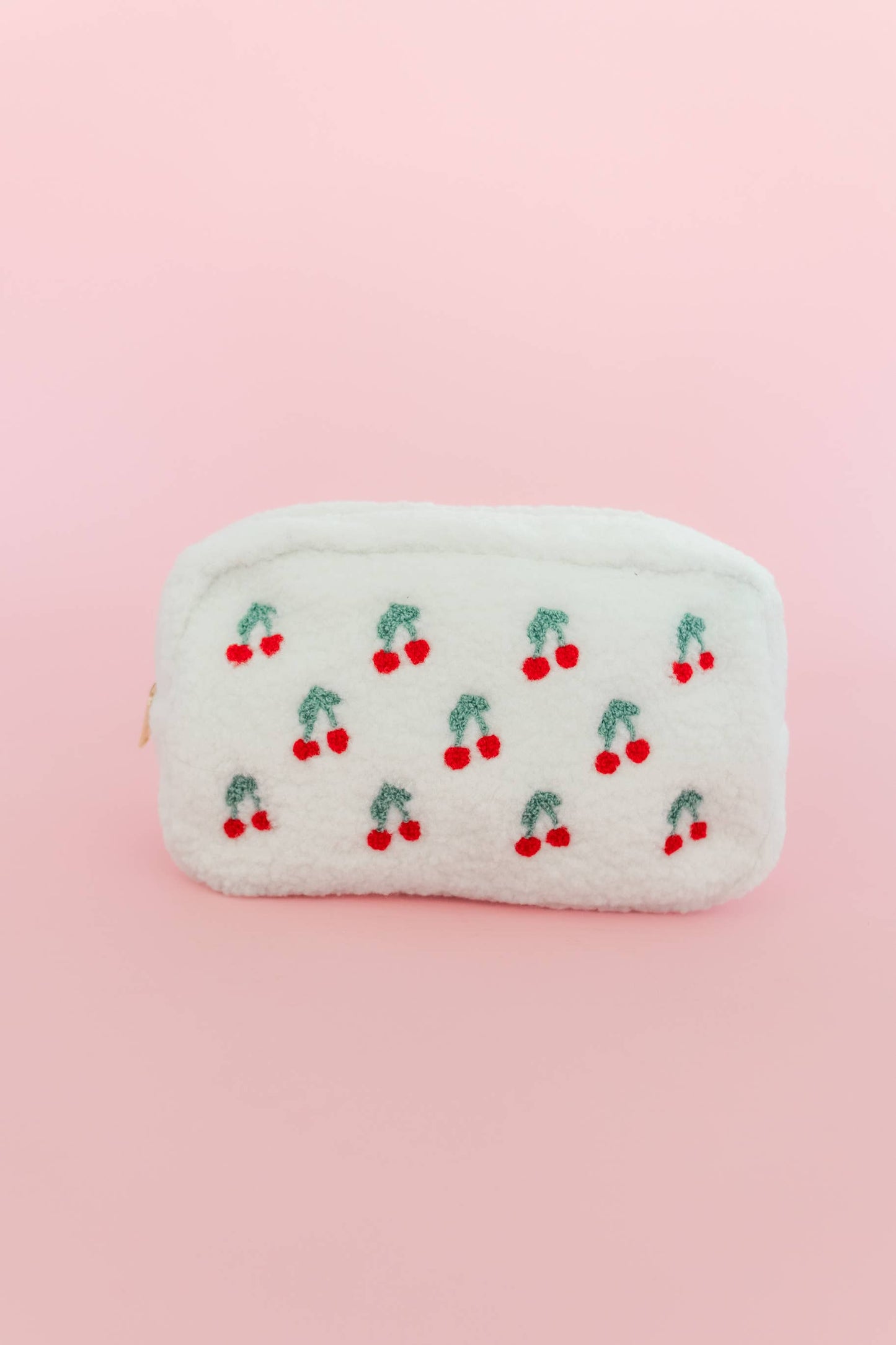 Cherry Teddy Cosmetic Zipper Bag - Large