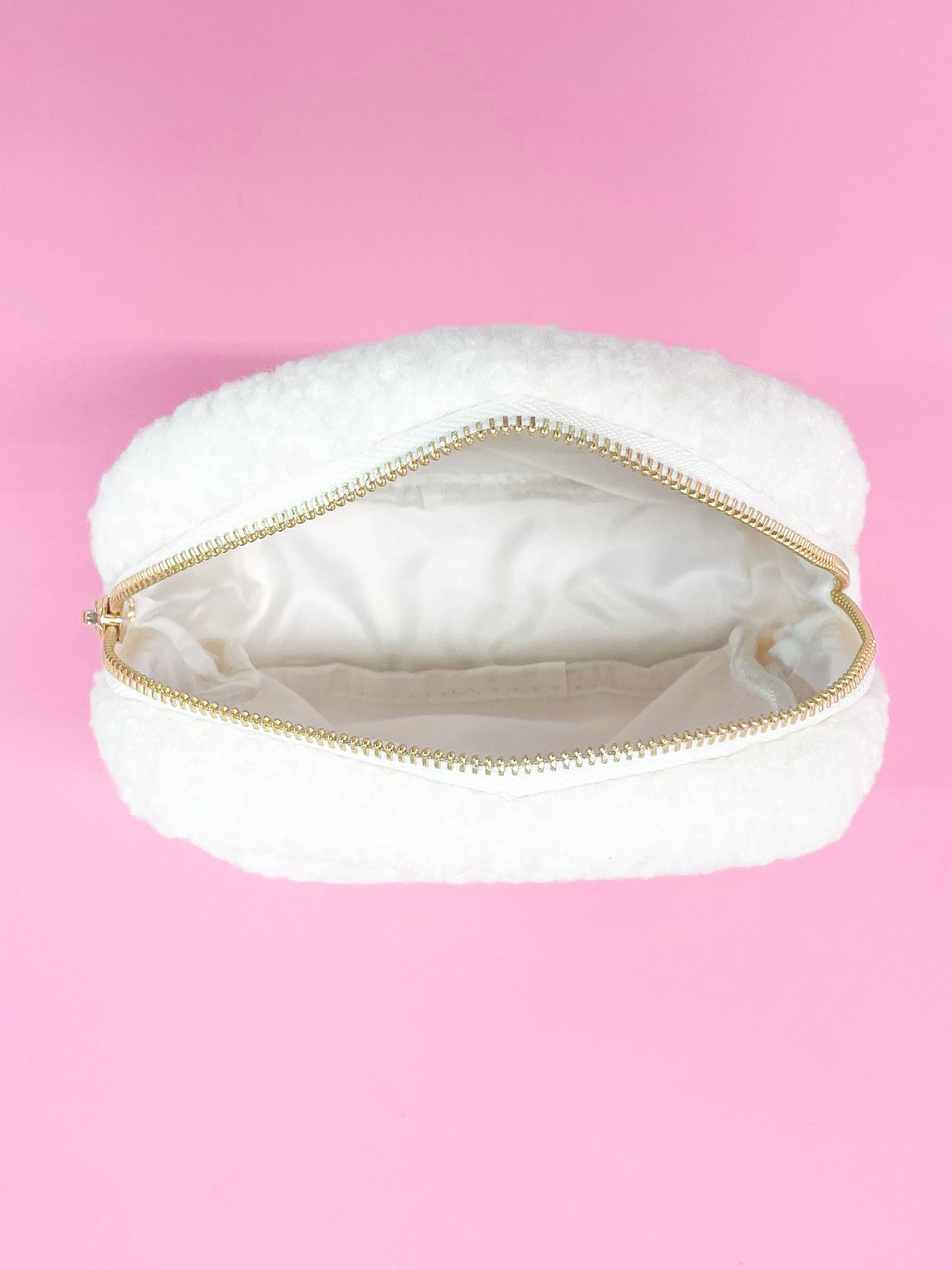Pink Bow Teddy Cosmetic Zipper Bag
