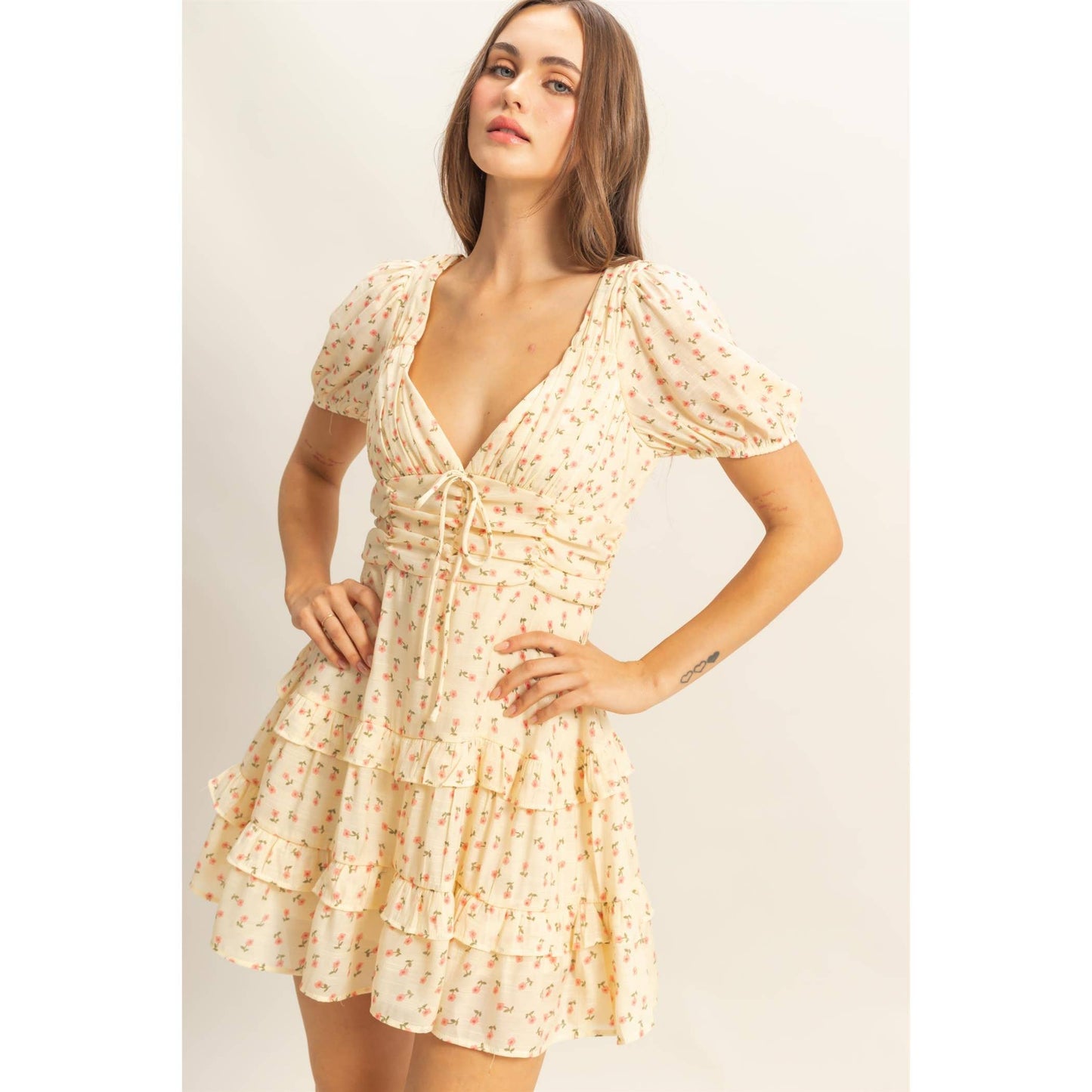 Floral Tiered Mini Dress
