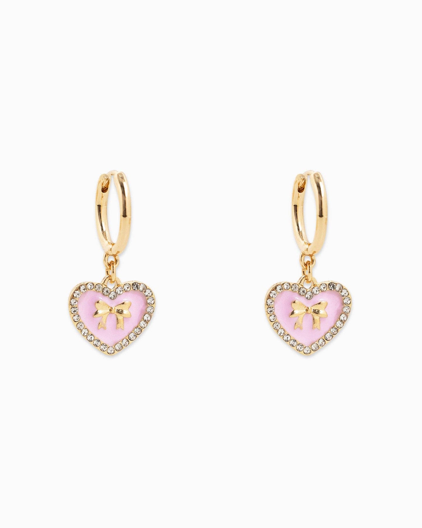 Heart Drop Hoop Earrings