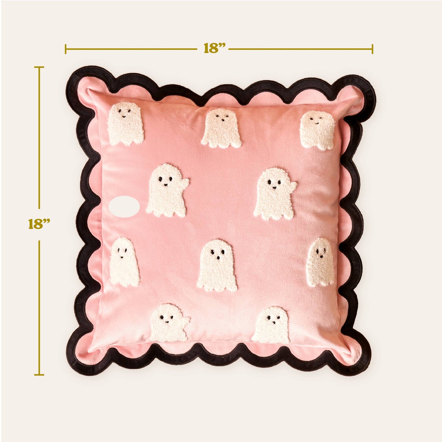 Boo Crew Scalloped Square Throw Pillow