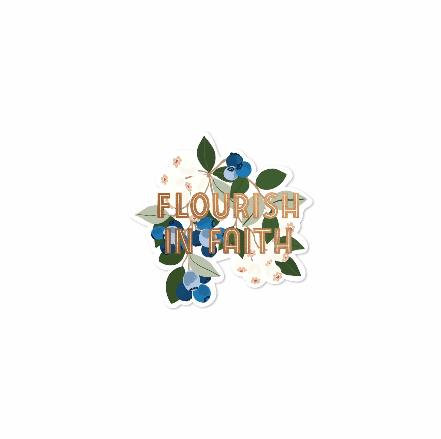 Flourish in Faith Blueberry Decal sticker