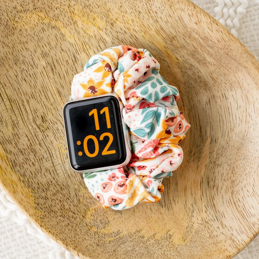 White Floral Apple Watch Band 42/44/45mm