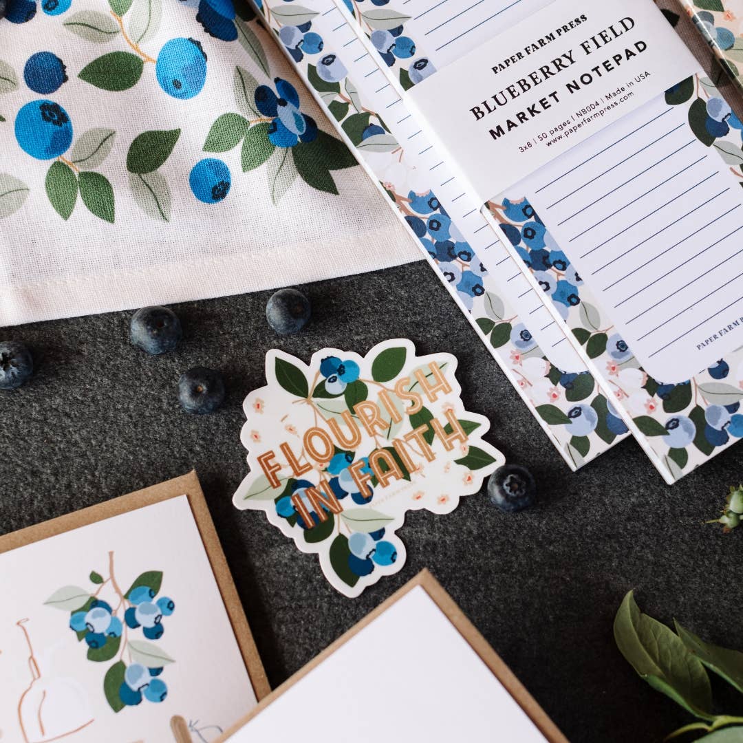 Flourish in Faith Blueberry Decal sticker
