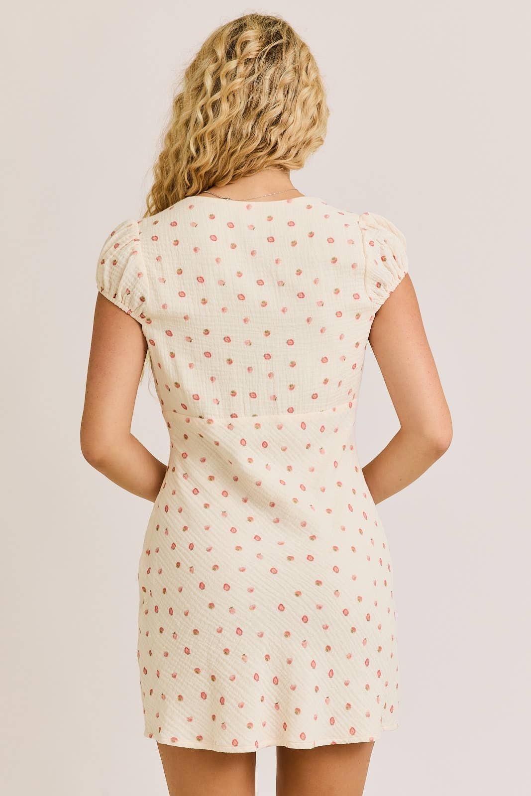 Strawberry Cap Sleeve Mini Dress