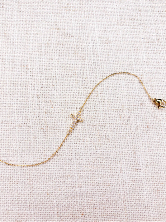 Side Hanging Cross Bracelet