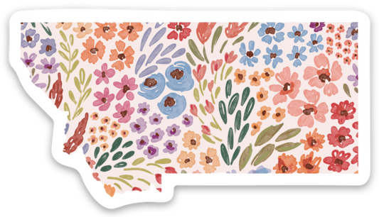 Montana Floral State Sticker