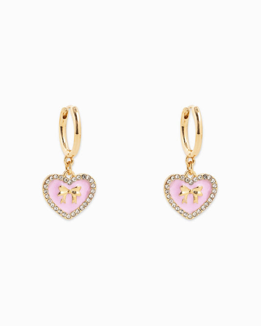 Heart Drop Hoop Earrings