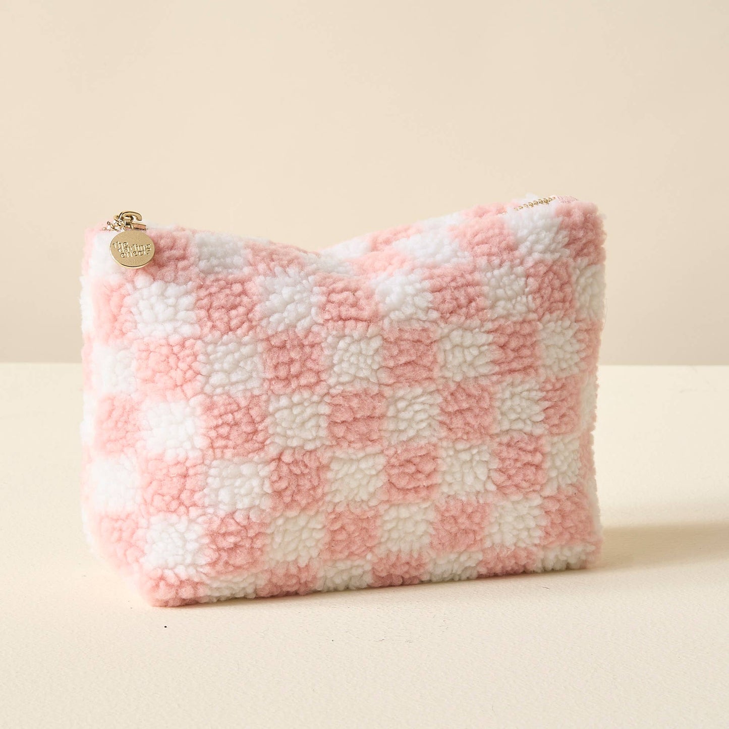 Teddy Pouch - Checkered Blush